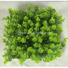 Cheap artificial ornamental greenery mat faux leaf hedge